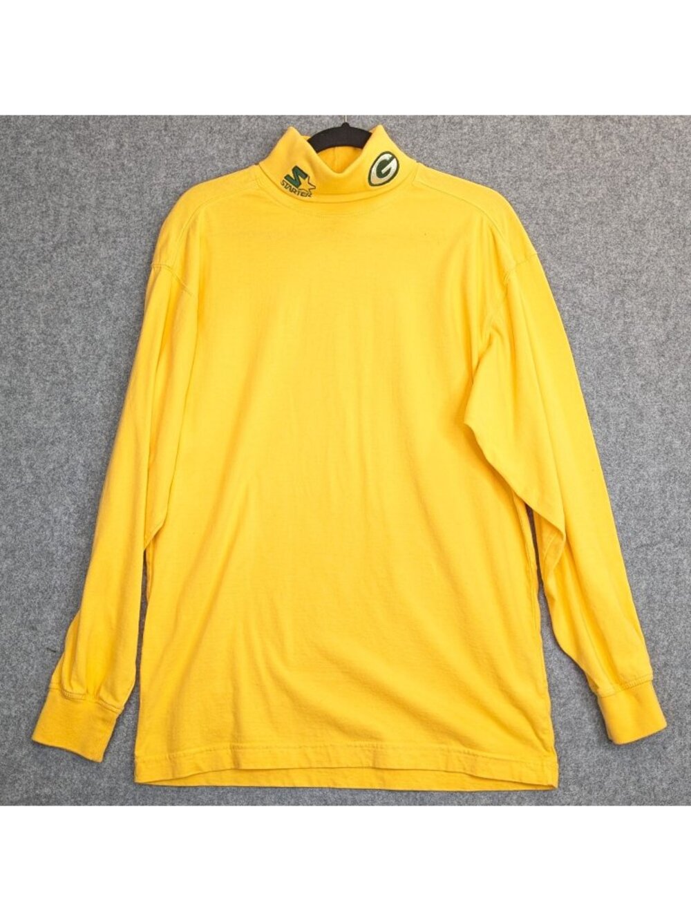 NFL Pro Line Starter Green Bay Packers Yellow Long Sleeve Mock Neck Shirt Mens M